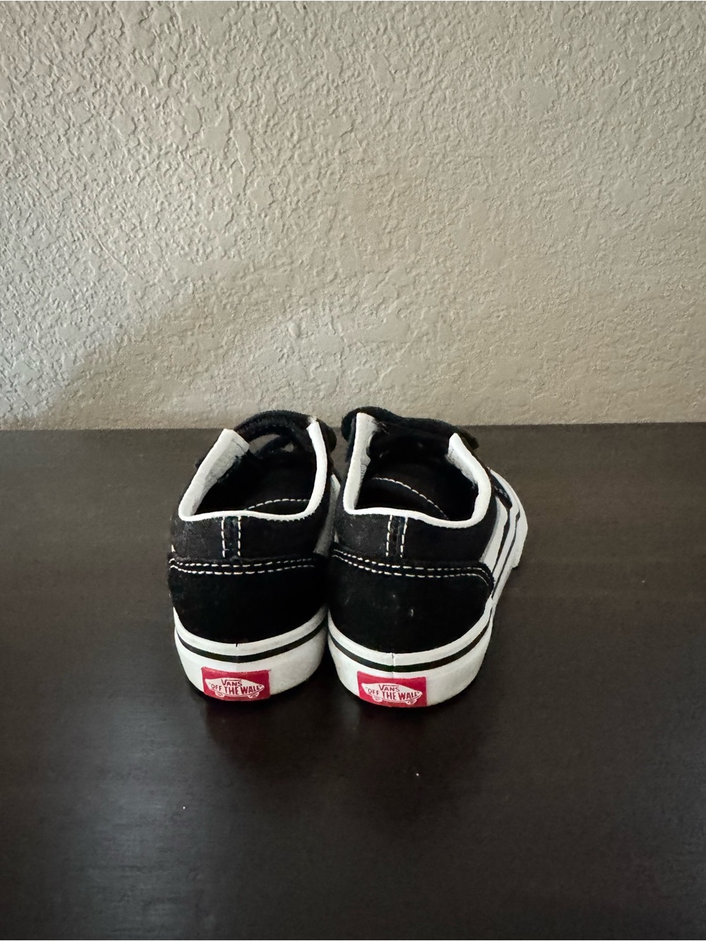 Vans Kids Black and White Velcro Old Skool Sneakers - Picture 3 of 5